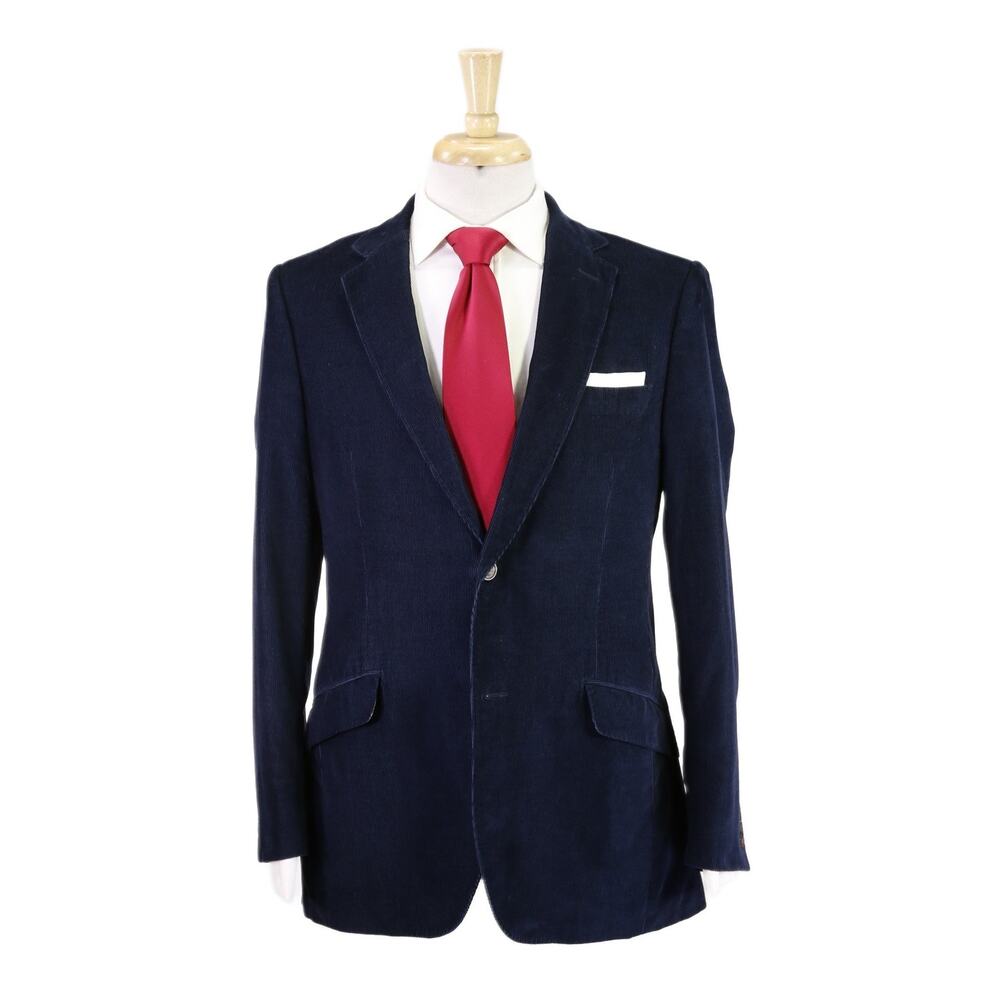 Richard James Navy Blue Cotton Corduroy 2-Btn Suit 40R